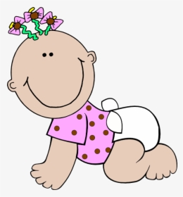 Baby Girl Polka Dot Svg Clip Arts - Baby Girl Clipart, HD Png Download, Free Download