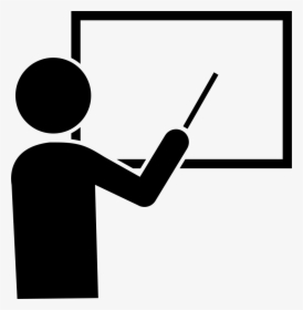 Male Cartoon Pointing To White Board - Teaching Clipart Black And White, HD Png Download, Free Download