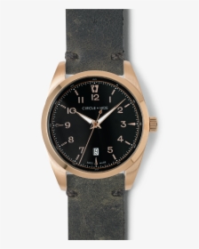 Rose Gold Watch Black Dial Distressed Brown Leather - Graham Chronofighter Vintage Blue, HD Png Download, Free Download