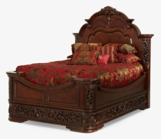 Queen Mansion Fruitwood Finish Bed Frame With Headboard - Headboard, HD Png Download, Free Download