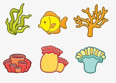 Coral Reef Cartoon Png - Cartoon Fish And Coral, Transparent Png, Free Download