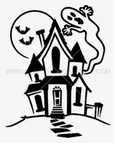 Ghost House Clipart Image Library Haunted House - Cartoon Haunted House Drawing, HD Png Download, Free Download