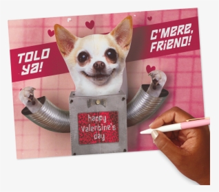 Chihuahua Robot Funny Pop Up Valentine"s Day Card For - Chihuahua, HD Png Download, Free Download