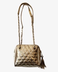 Gold Quilted Purse With Tassel Zipper - Shoulder Bag, HD Png Download, Free Download
