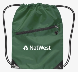 Drawstring Backpack W/zipper - 210 Denier Polyester, HD Png Download, Free Download