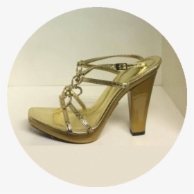 Italian Golden Leather Sandals With Heels - Basic Pump, HD Png Download, Free Download