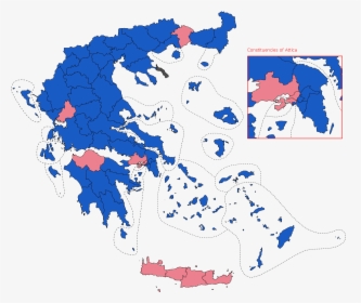 1280px-greek Legislative Elections 2019 Map - Greek Civil War Map, HD Png Download, Free Download