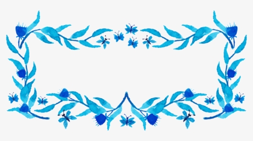 Sencilla Flor Azul Marco Cuadrado Png De Decoracion, Transparent Png, Free Download