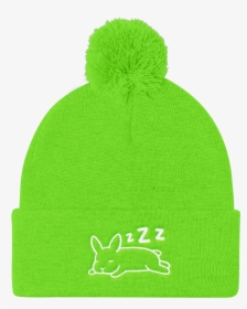 Sleeping Up Ear Bunny Pom Pom Knit Cap - Beanie, HD Png Download, Free Download