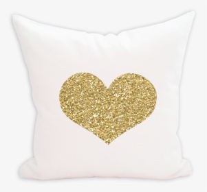 Glitter Gold Heart Pillow Cover - Throw Pillow, HD Png Download, Free Download