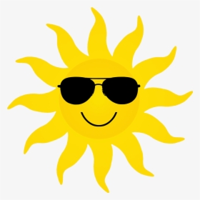 Yellow Sun Sunglasses Cartoon - Smiley, HD Png Download, Free Download