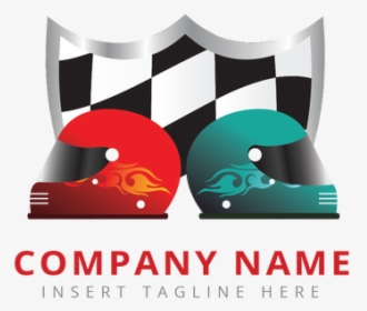 Racing Helmets In Front Of A Shield On A White Color - Graphic Design, HD Png Download, Free Download