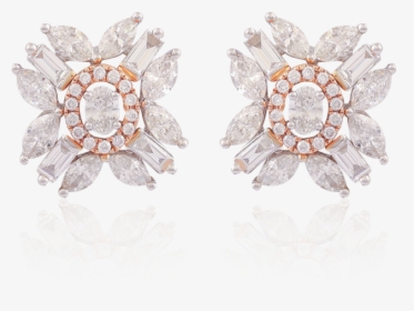 Four-shaped Diamond Stud Earrings - Earrings, HD Png Download, Free Download