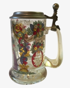 Vintage Glass Beer Steins With Pewter Lid, HD Png Download, Free Download