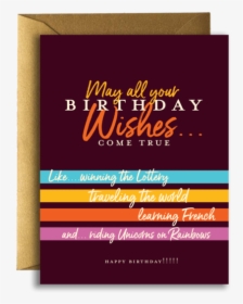 Birthday Wishes Greeting Card - Greeting Card, HD Png Download, Free Download