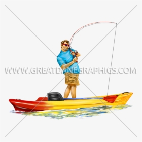 Kayak Stand Up Fishing - Illustration, HD Png Download, Free Download