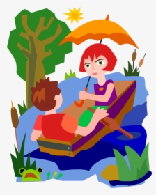 Couple In Row Boat - Nursery Rhyme Lyric Row Row Row Your Boat, HD Png Download, Free Download