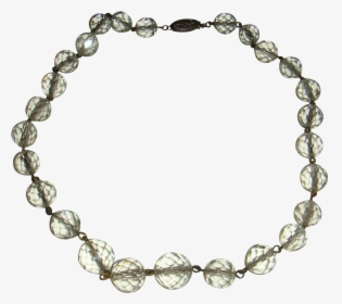 Sterling Silver And Rock Clear Crystal Faceted Glass - Choker, HD Png Download, Free Download