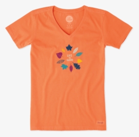 Women"s Leaf Circle Crusher Vee - Active Shirt, HD Png Download, Free Download