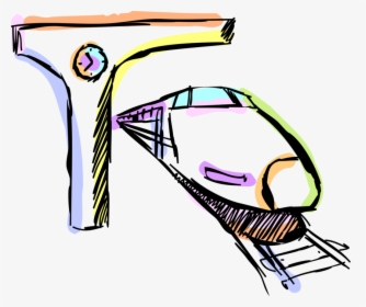 Vector Illustration Of Railroad Rail Transport Speeding, HD Png Download, Free Download