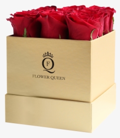 Square Medium Gold Box And Red Roses - Box, HD Png Download, Free Download