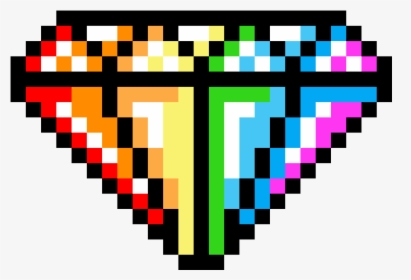 Pixel Art Rainbow Diamond, HD Png Download, Free Download