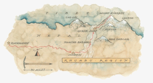Everest South Ridge Map, HD Png Download, Free Download