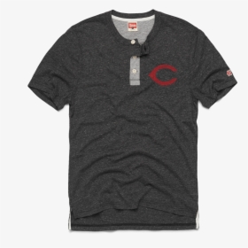 Cincinnati Reds C Henley 01290470130 Charcoal Flat - Polo Shirt, HD Png Download, Free Download