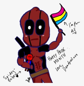 Deadpool Celebrating Pride With His Spidey Babe Plushie just - Cartoon, HD Png Download, Free Download