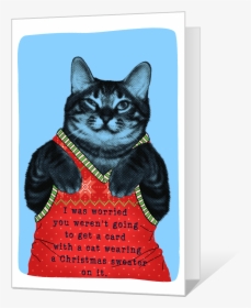 Meowy Christmas Printable - Cat In A Christmas Sweater, HD Png Download, Free Download