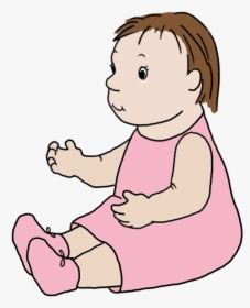 Baby Girl In Pink Sitting - Sitting, HD Png Download, Free Download