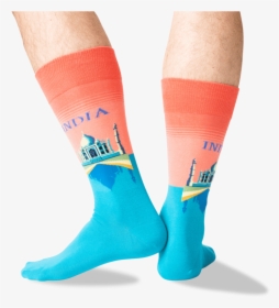 Men"s India Crew Socks In Coral Front"  Class="slick - Hockey Sock, HD Png Download, Free Download