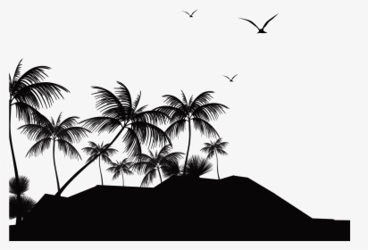 Tropical Island Silhouette Png Clipart , Png Download - Tropical Island Silhouette, Transparent Png, Free Download