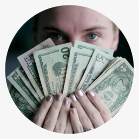 Person With Cash In Front Of Face - Does It Mean When Your Hand Itches, HD Png Download, Free Download