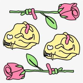 Two Cat Skulls Bordered By Roses, All With Gummy Worms, HD Png Download, Free Download