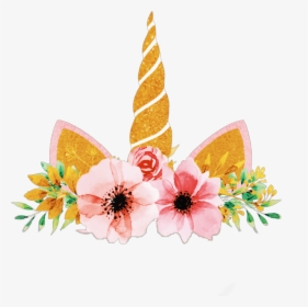 Pastel Flower Wallpaper - Unicorn Horn And Ears Png, Transparent Png, Free Download