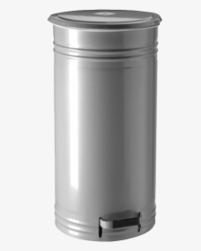 Classic Stainless Steel Pedal Operated Bin - Cylinder, HD Png Download, Free Download