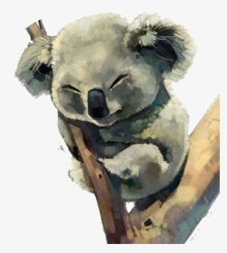 Watercolor Australia Painting Koala Free Photo Png - Koala Watercolor, Transparent Png, Free Download