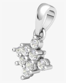 0 07ct Round Genuine Diamond Cluster Drop Pendant For - Pendant, HD Png Download, Free Download