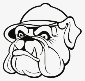 Pin Bulldog Outline Clip Art - Bulldog With Hat Drawing, HD Png Download, Free Download