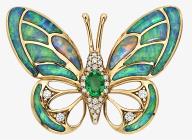 Emerald Butterfly Brooch, HD Png Download, Free Download
