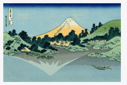 Vector Clip Art Of Of Mount Fuji Reflection In Lake - Mount Fuji Reflects In Lake Kawaguchi Hokusai, HD Png Download, Free Download