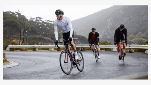 Men Riding Bicycle On The Road - Cycling, HD Png Download, Free Download