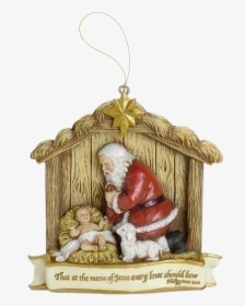 Santa Kneeling At The Manger, HD Png Download, Free Download