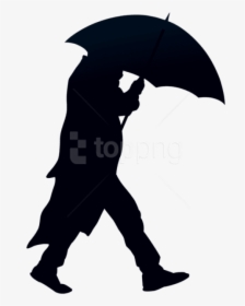 Free Png Man With Umbrella Silhouette Png Png Images - Person With Umbrella Silhouette, Transparent Png, Free Download