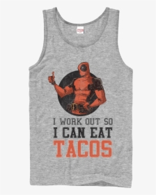 I Work Out So I Can Eat Tacos Deadpool Tank Top - Active Tank, HD Png Download, Free Download
