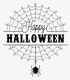 Spiderweb Happy Halloween Stamp - Spider Web, HD Png Download, Free Download