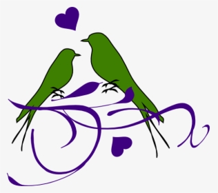 Birds On A Branch Svg Clip Arts - Wedding Love Birds Silhouette, HD Png Download, Free Download