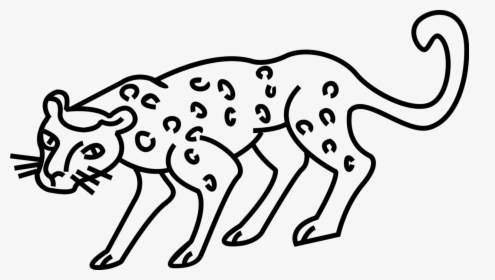 Vector Illustration Of Large Spotted African Carnivore - Line Art, HD Png Download, Free Download