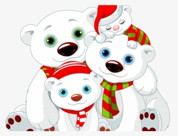 Christmas Polar Bear Family, HD Png Download, Free Download
